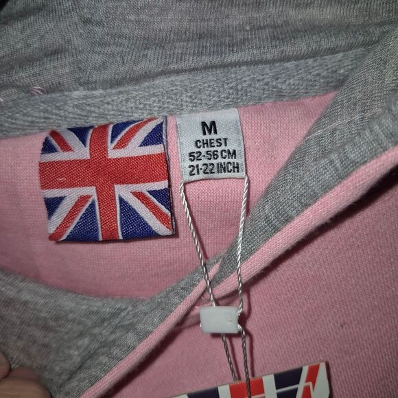 K&K Apparel Pink London Hoodie Sweatshirt M NWT - Picture 3 of 8